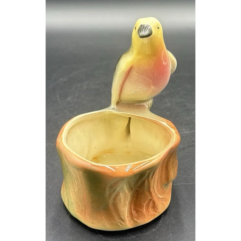 Lot of 5 Vtg Bird Figurine Planters Vases With Fully Painted Beaks
